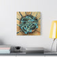 Maryland Blue Crabs in Basket- Coastal Still Life Matte Stretched Canvas
