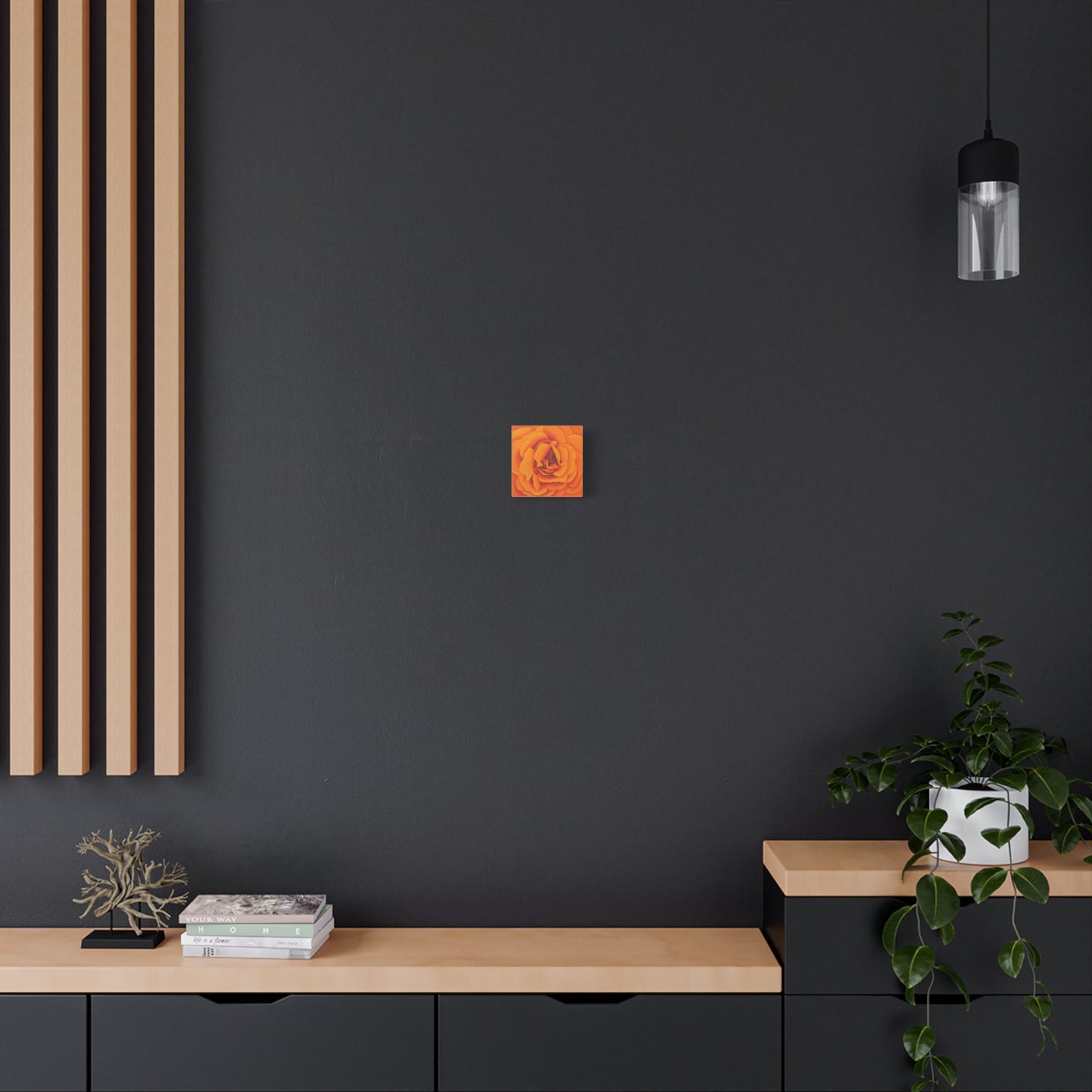 Orange Rose Floral Canvas Wall Art — Matte Stretched Canvas