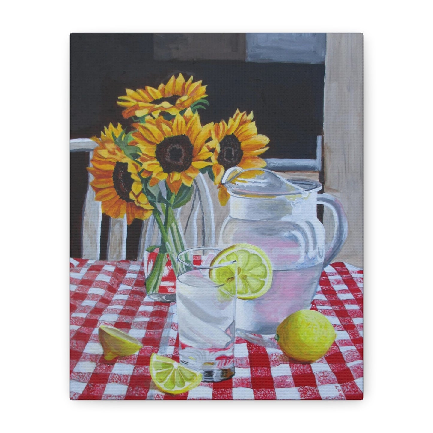 Sunflowers & Lemonade Matte Canvas Wall Art — Stretched 1.25"