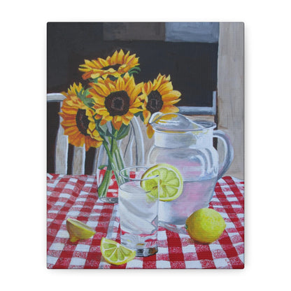 Sunflowers & Lemonade Matte Canvas Wall Art — Stretched 1.25"