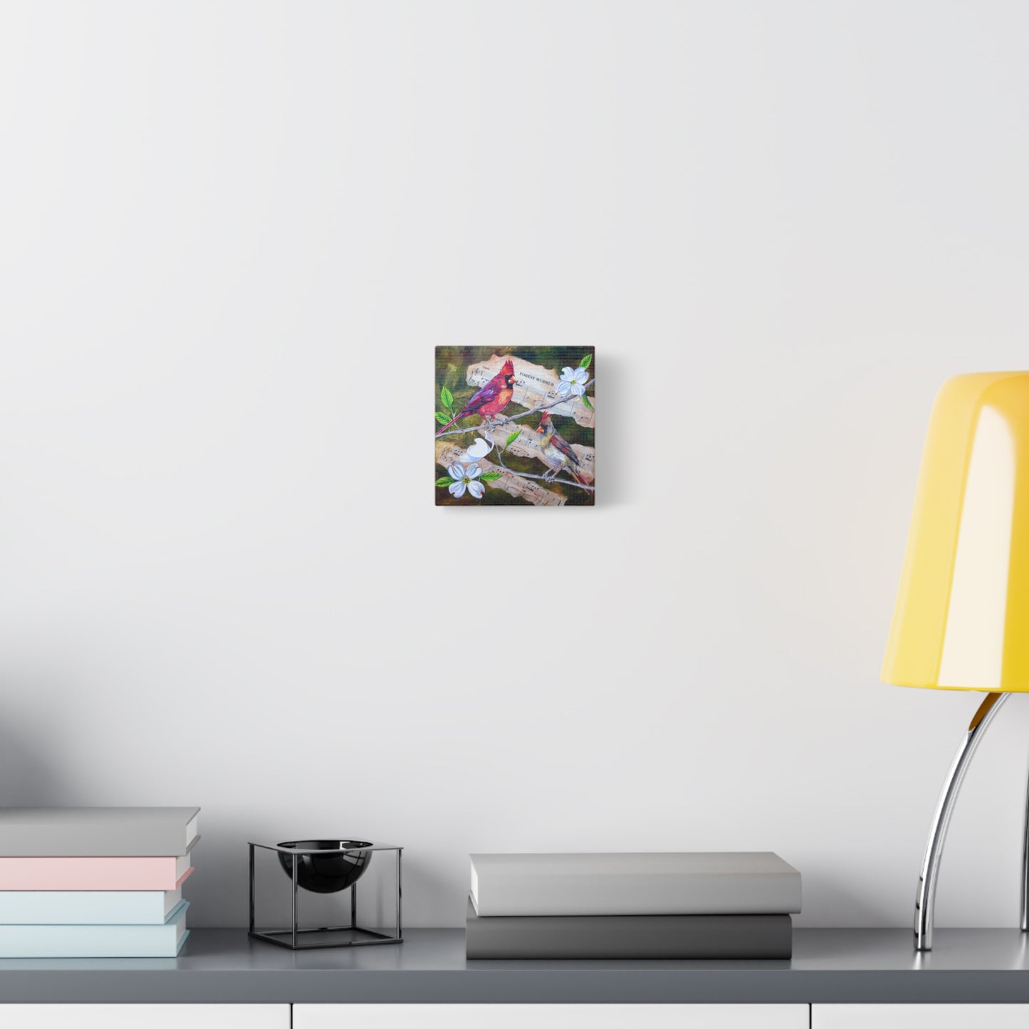 Cardinal Songbirds Canvas Art — Matte Stretched Wall Decor