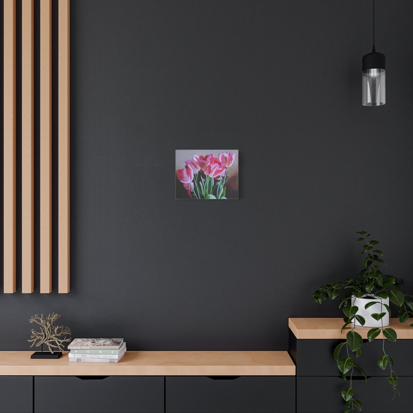 Pink Tulip Bouquet Canvas Print — Stretched Matte Wall Art