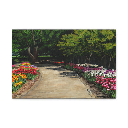 Spring Garden Path Matte Canvas Wall Art — Stretched 1.25"