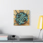 Maryland Blue Crabs in Basket- Coastal Still Life Matte Stretched Canvas
