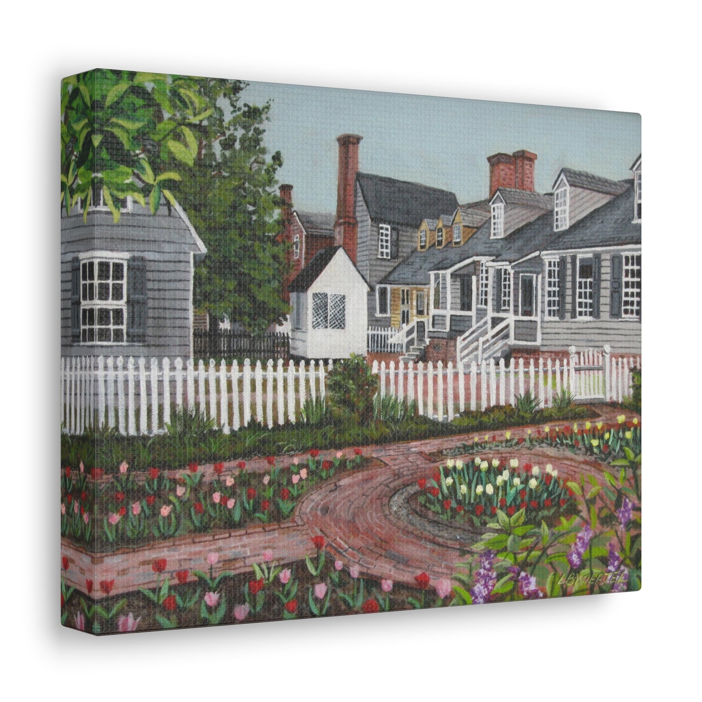 "Williamsburg. View Behind Raleigh Tavern", Canvas Gallery Wrap Print