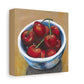 Cherry Bowl Canvas Art — Matte Stretched 1.25"