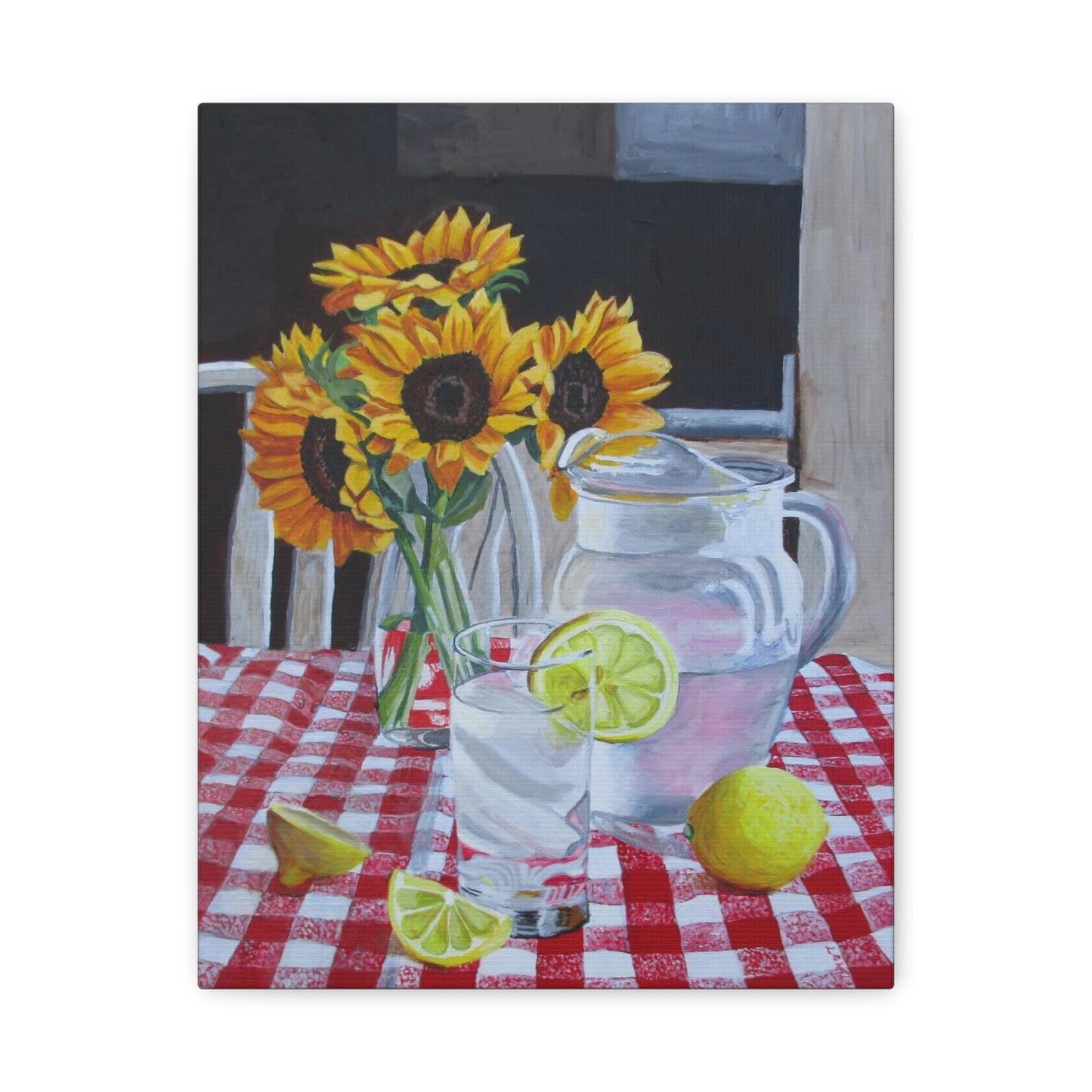 Sunflowers & Lemonade Matte Canvas Wall Art — Stretched 1.25"
