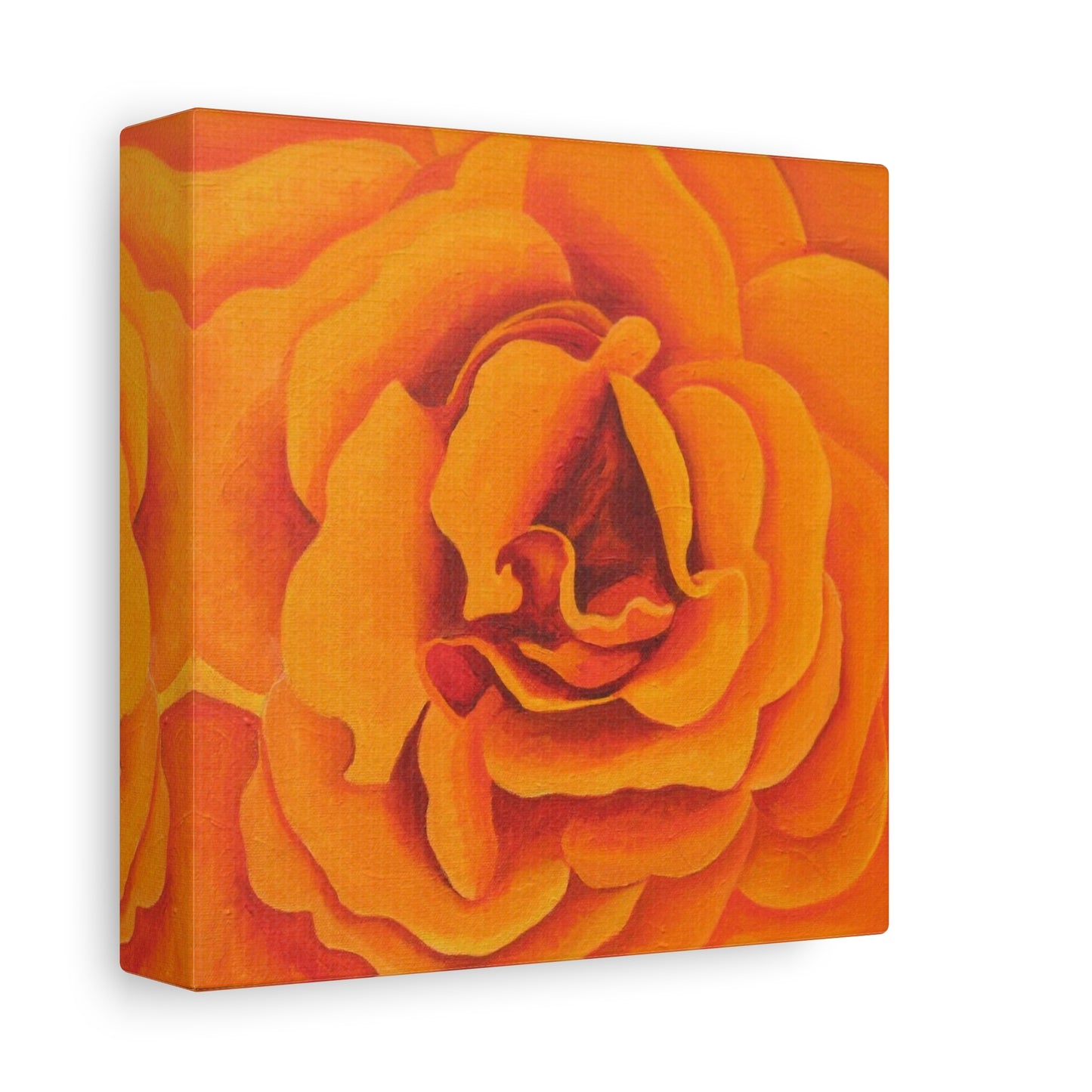 Orange Rose Floral Canvas Wall Art — Matte Stretched Canvas