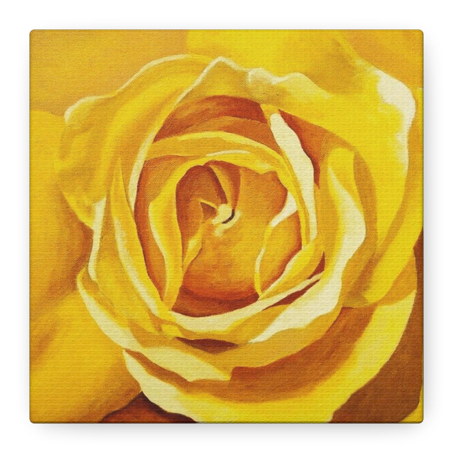 Yellow Rose Canvas Art — Stretched Matte Floral Wall Decor