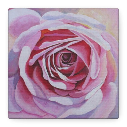 Pink Rose Canvas Print — Matte Stretched Floral Wall Art