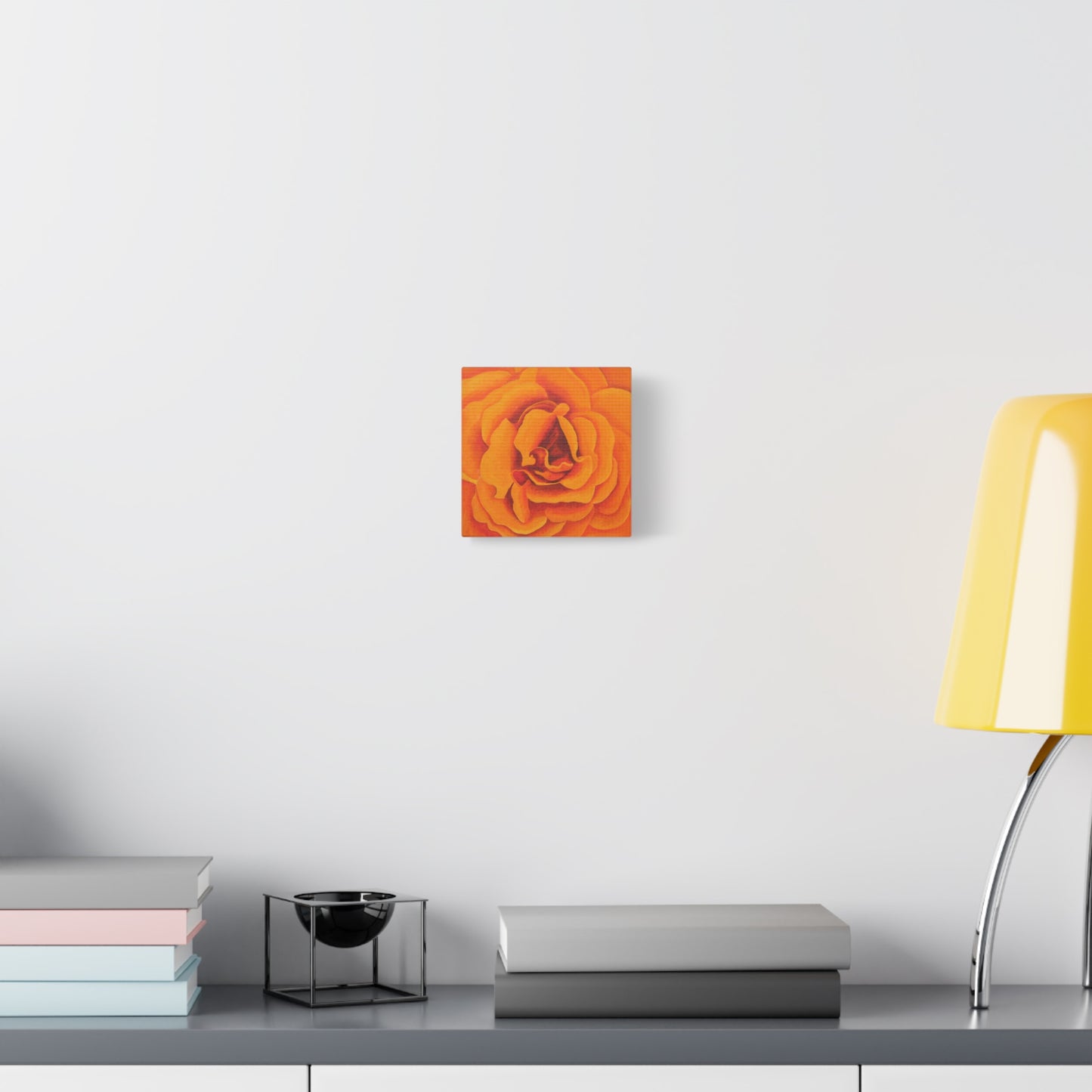 Orange Rose Floral Canvas Wall Art — Matte Stretched Canvas
