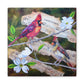 Cardinal Songbirds Canvas Art — Matte Stretched Wall Decor