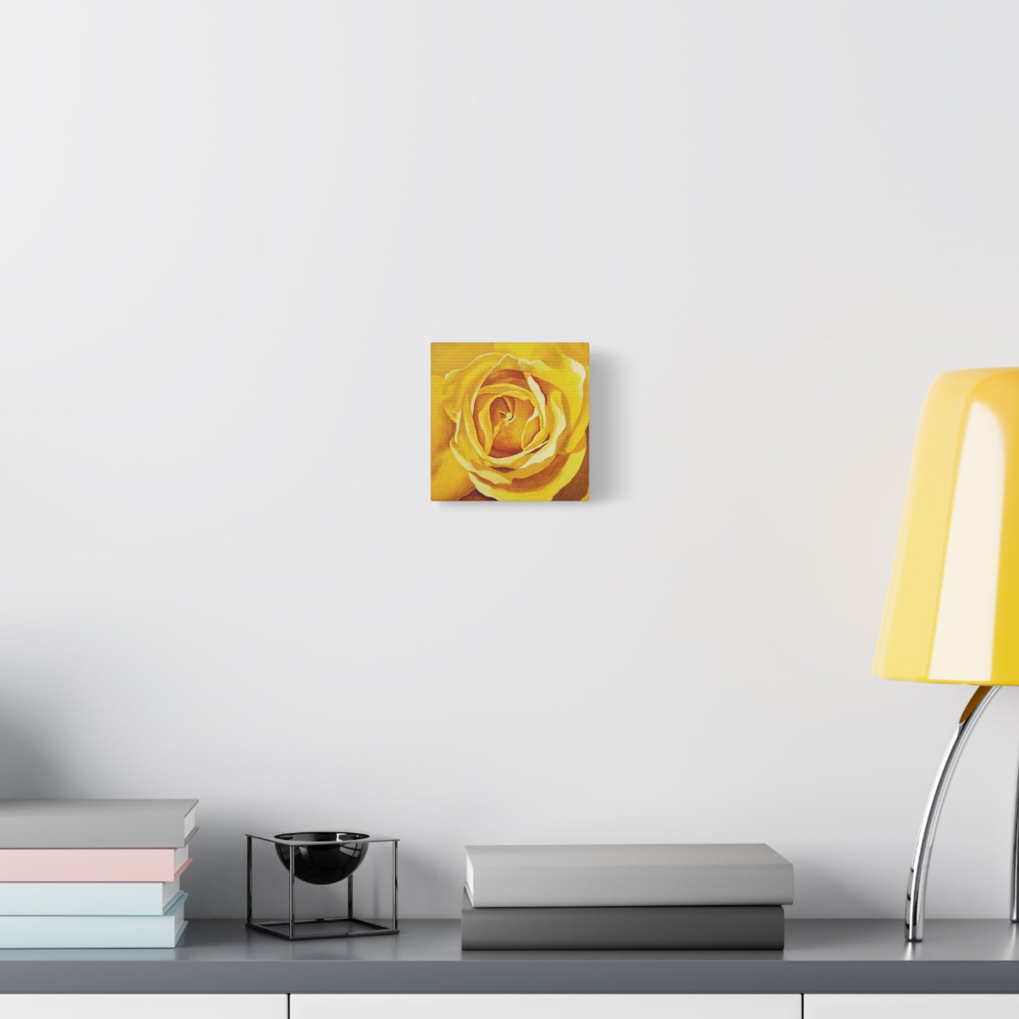Yellow Rose Canvas Art — Stretched Matte Floral Wall Decor