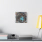 Bird Nest Canvas Wall Art — Blue Egg Nature Print (Matte Stretched)