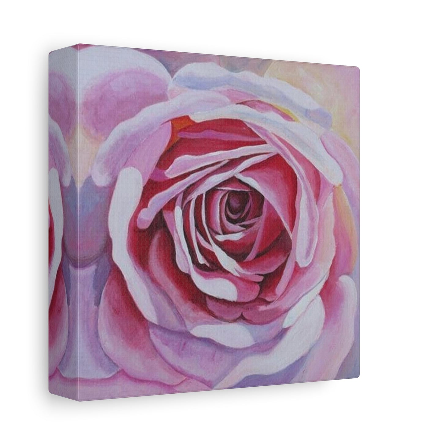 Pink Rose Canvas Print — Matte Stretched Floral Wall Art