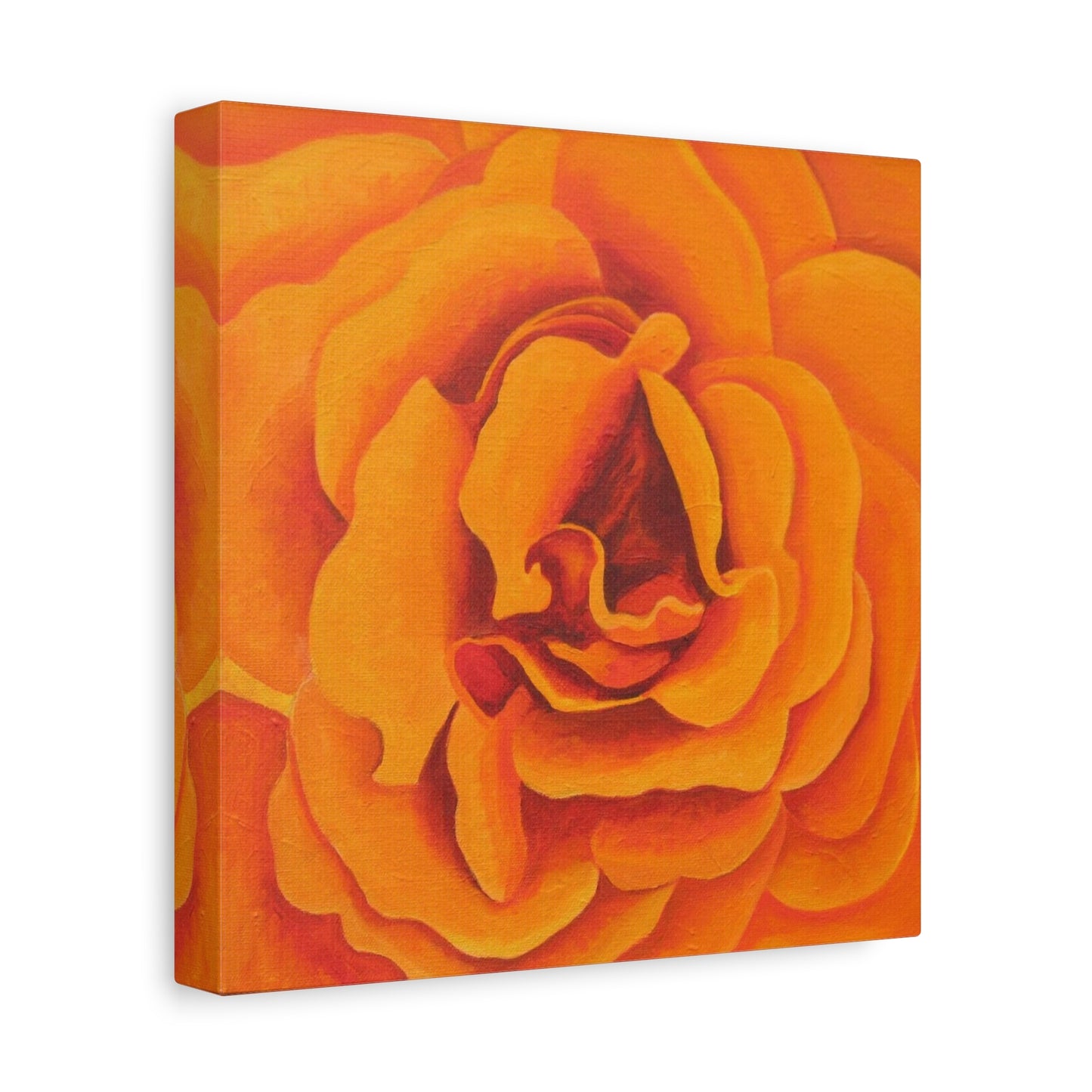 Orange Rose Floral Canvas Wall Art — Matte Stretched Canvas