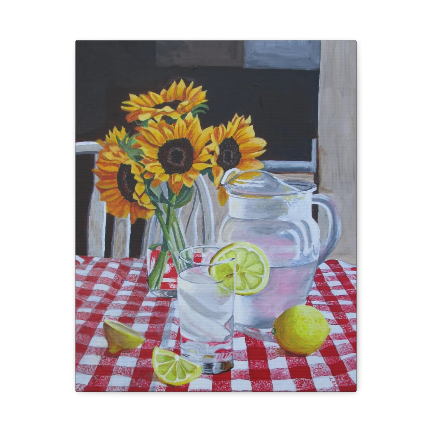Sunflowers & Lemonade Matte Canvas Wall Art — Stretched 1.25"