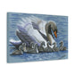Swan Family Matte Canvas Print — Stretched Wall Art (1.25")