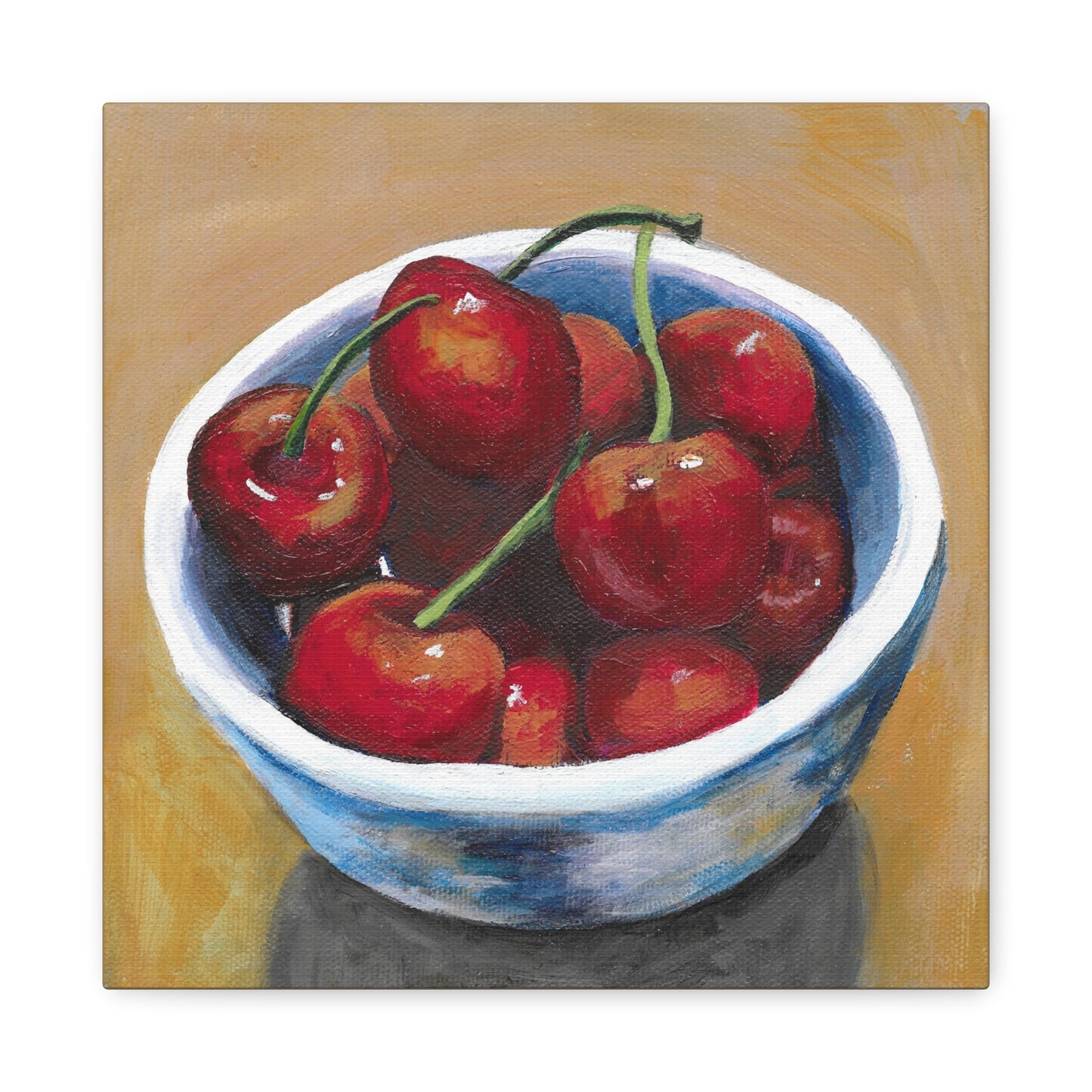 Cherry Bowl Canvas Art — Matte Stretched 1.25"