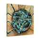 Maryland Blue Crabs in Basket- Coastal Still Life Matte Stretched Canvas