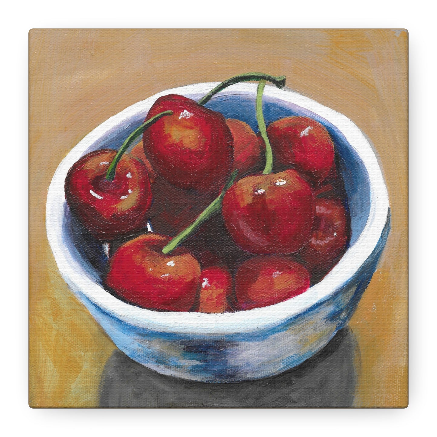 Cherry Bowl Canvas Art — Matte Stretched 1.25"