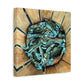 Maryland Blue Crabs in Basket- Coastal Still Life Matte Stretched Canvas