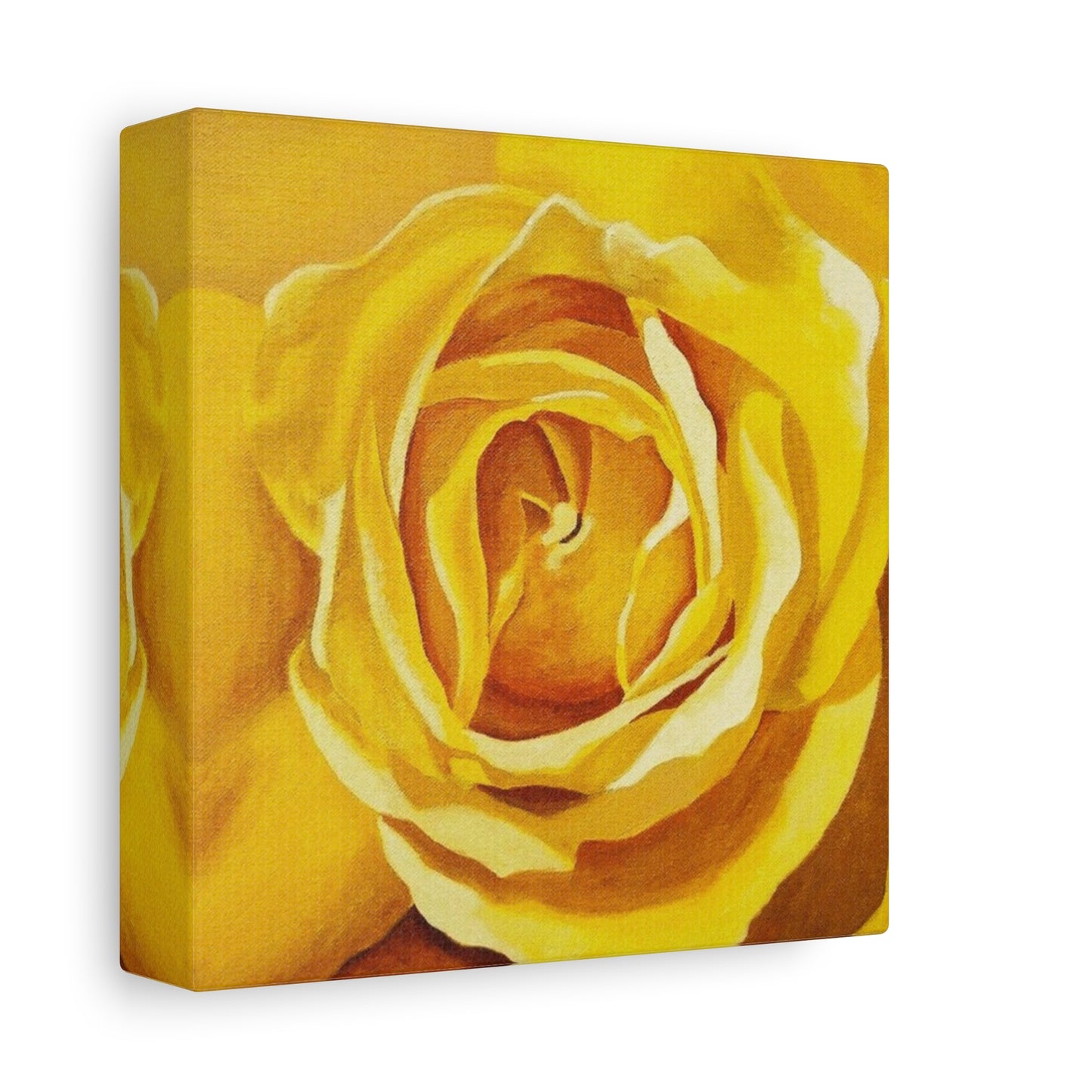 Yellow Rose Canvas Art — Stretched Matte Floral Wall Decor