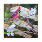 Cardinal Songbirds Canvas Art — Matte Stretched Wall Decor