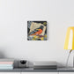 Baltimore Oriole Art Canvas - Vintage Bird Illustration on Stretched Matte Canvas