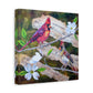 Cardinal Songbirds Canvas Art — Matte Stretched Wall Decor