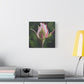Pink Rosebud Canvas Art – Botanical Floral Wall Decor, Stretched Matte Canvas 1.25"