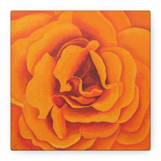 Orange Rose Floral Canvas Wall Art — Matte Stretched Canvas
