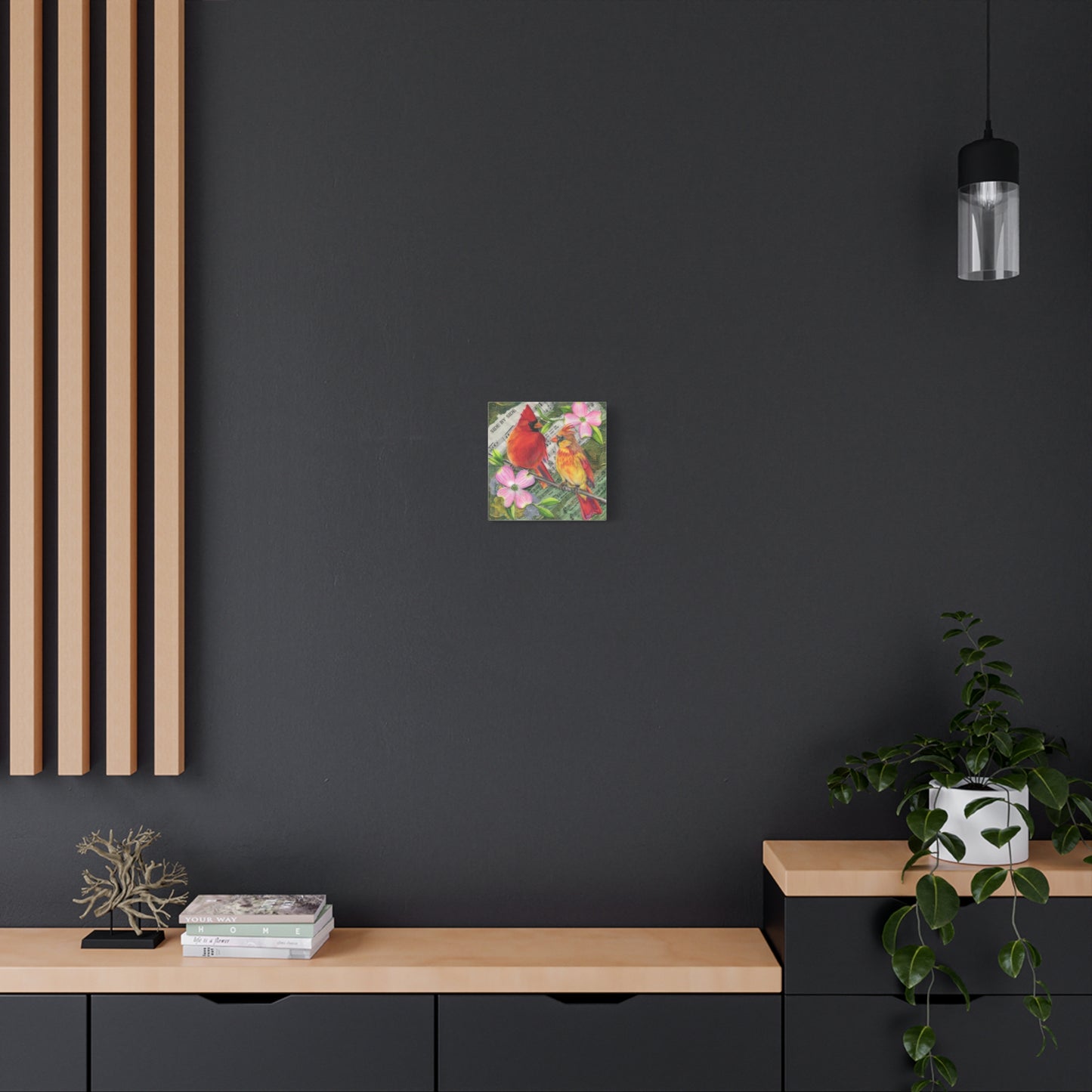 Cardinal Pair Matte Canvas Wall Art - 'Side By Side' Stretched 1.25"