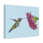 Hummingbird with Zinnia, Matte Canvas, Stretched, 1.25"