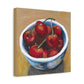 Cherry Bowl Canvas Art — Matte Stretched 1.25"