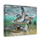 Sea Turtle Canvas Wall Art — Coastal Marine Wildlife Painting