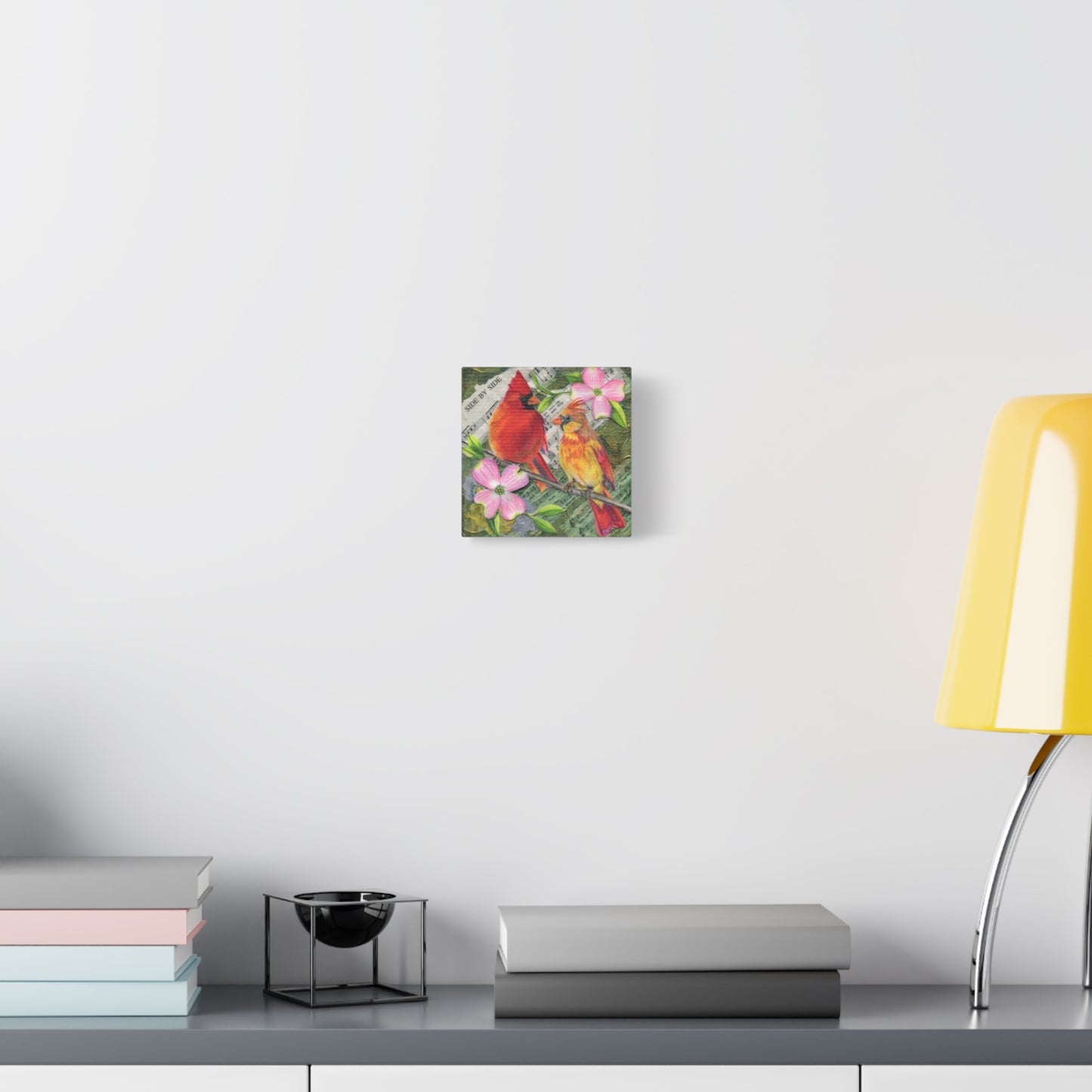 Cardinal Pair Matte Canvas Wall Art - 'Side By Side' Stretched 1.25"