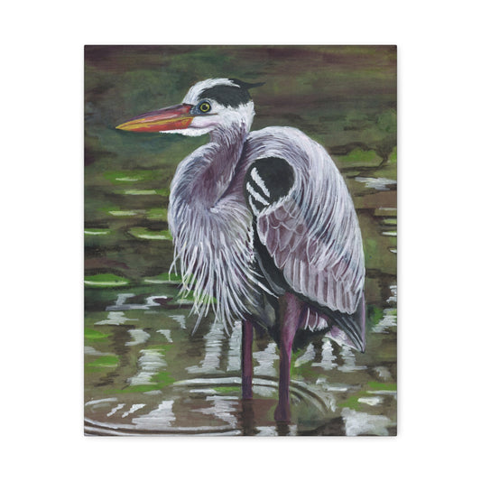 Great Blue Heron Fine Art Poster — Wildlife Watercolor Wall Art