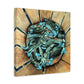 Maryland Blue Crabs in Basket- Coastal Still Life Matte Stretched Canvas