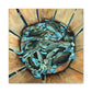 Maryland Blue Crabs in Basket- Coastal Still Life Matte Stretched Canvas