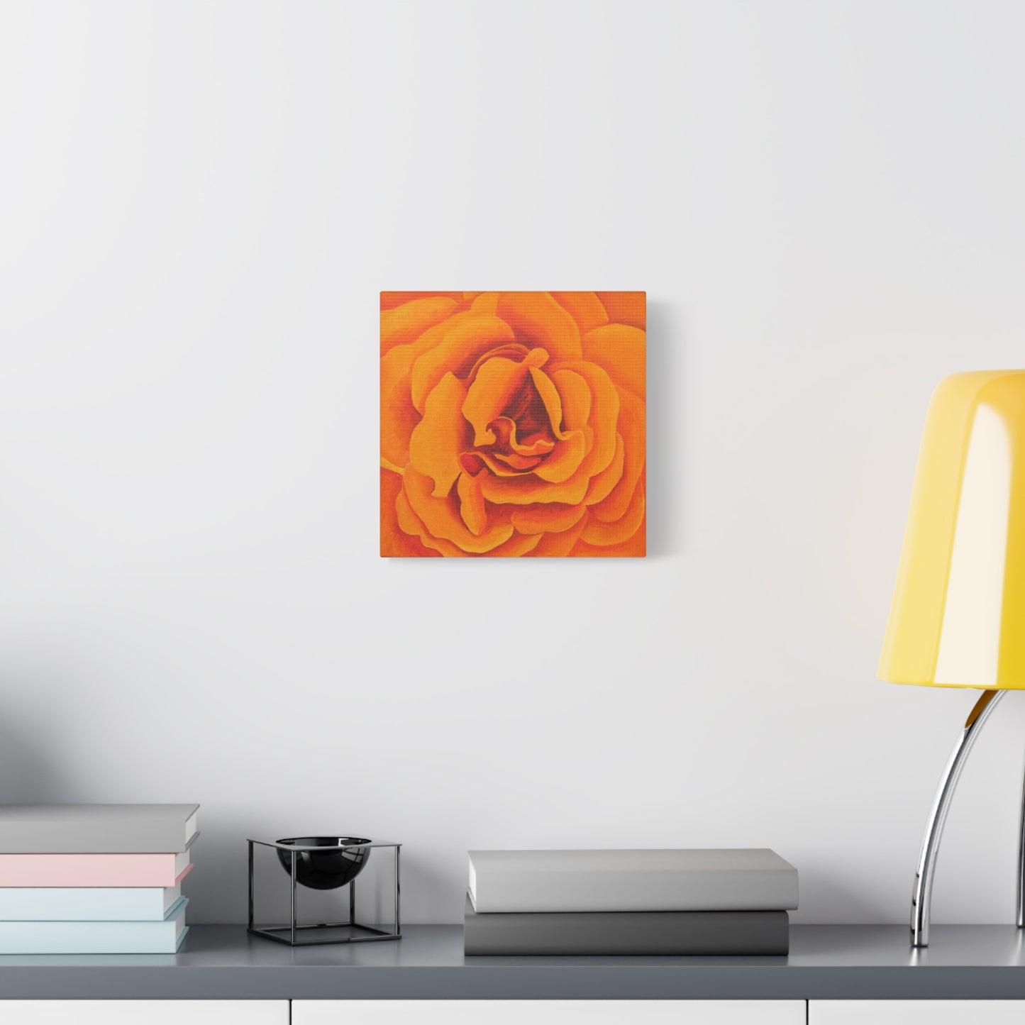 Orange Rose Floral Canvas Wall Art — Matte Stretched Canvas