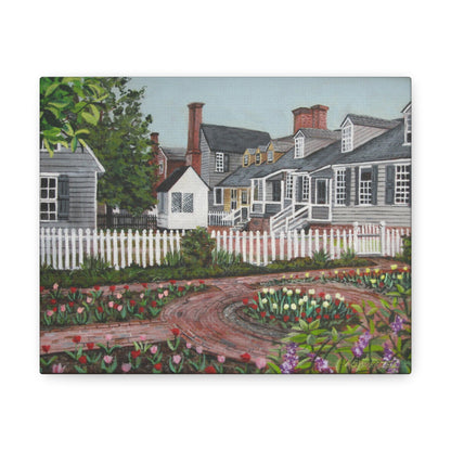 "Williamsburg. View Behind Raleigh Tavern", Canvas Gallery Wrap Print