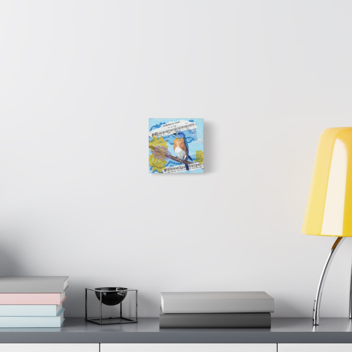 Bluebird Morning Canvas Wall Art — "Morning is Come" Stretched Matte Print