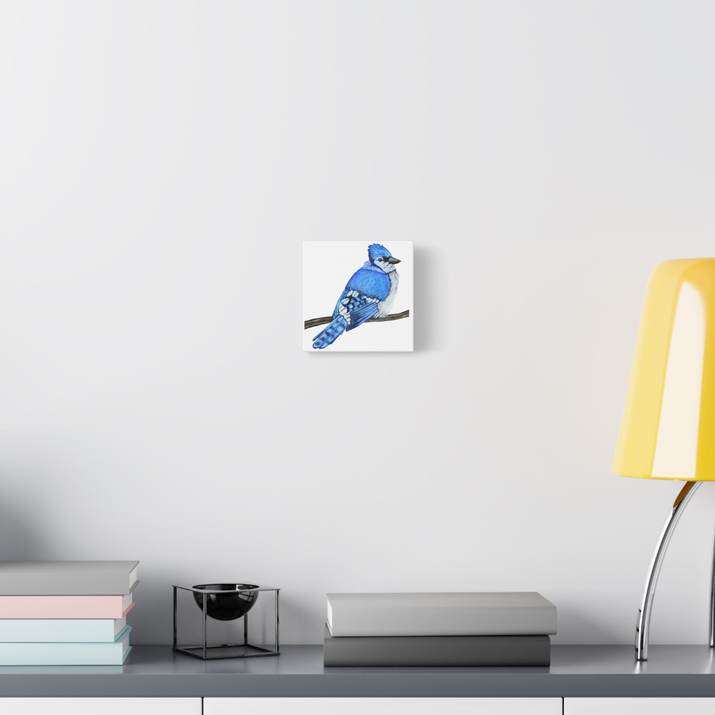 Blue Jay on Branch, Matte Canvas, Stretched, 1.25"