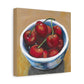 Cherry Bowl Canvas Art — Matte Stretched 1.25"