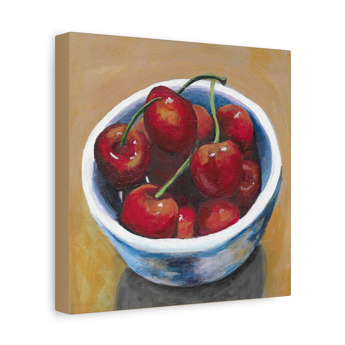 Cherry Bowl Canvas Art — Matte Stretched 1.25"