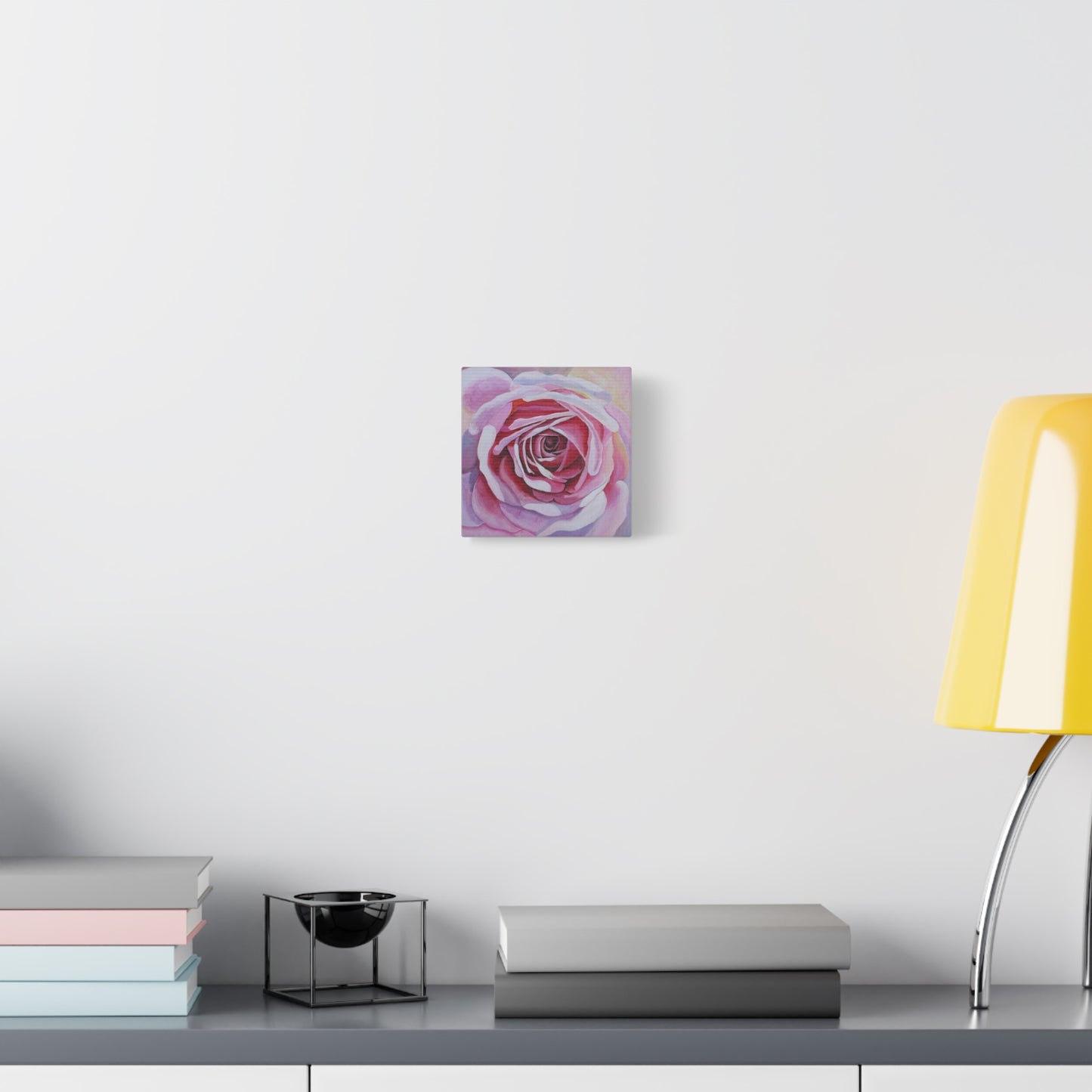 Pink Rose Canvas Print — Matte Stretched Floral Wall Art