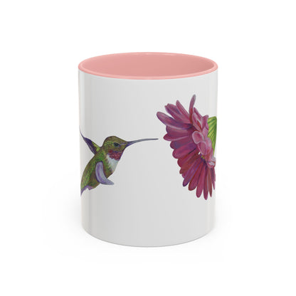 Ruby Throated Hummingbird Accent Coffee Mug, 11oz