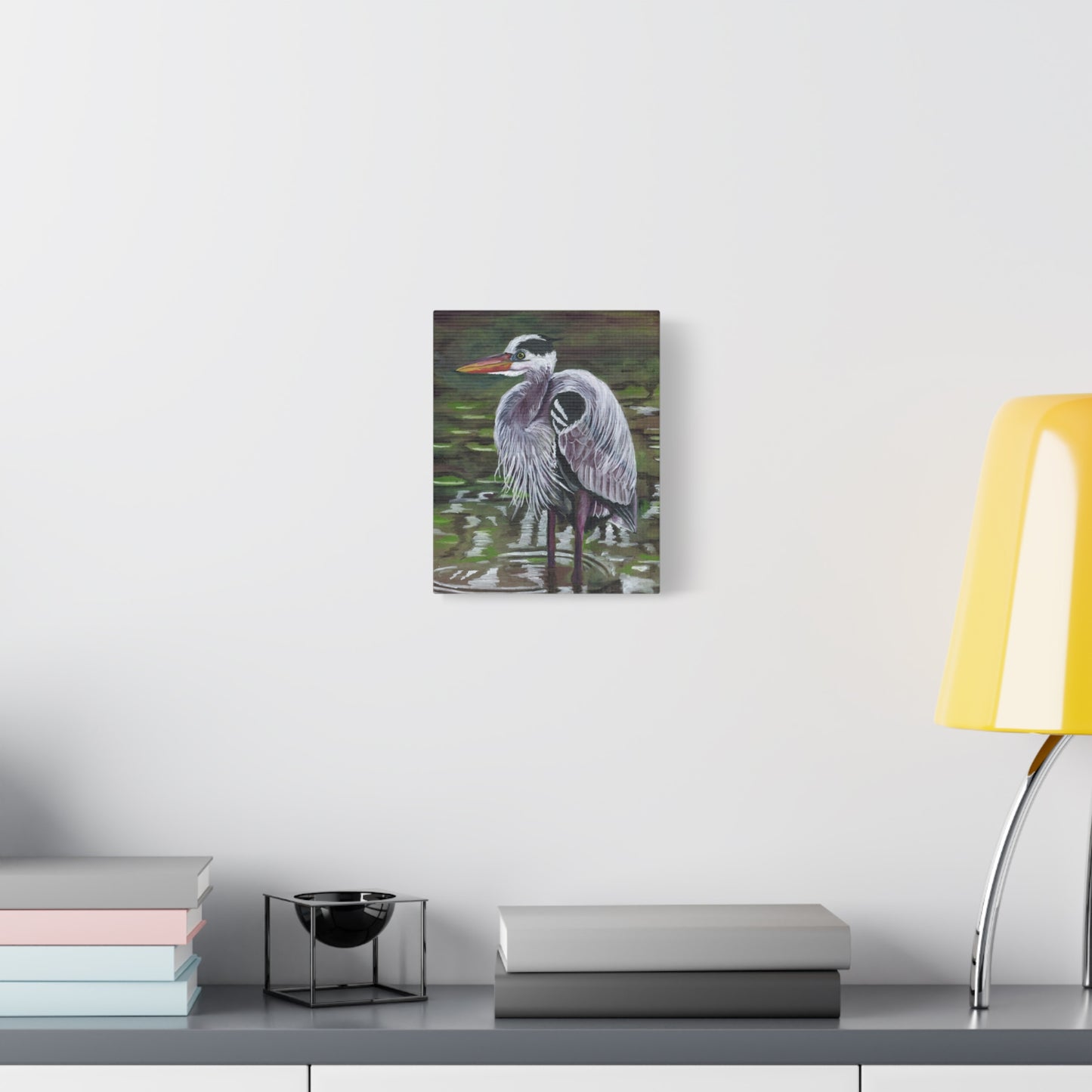Great Blue Heron Art Print — Matte Stretched Canvas Wall Decor