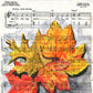 "Autumn Leaves", Inktense Colors on vintage music sheet, 8"x10"